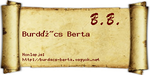 Burdács Berta névjegykártya